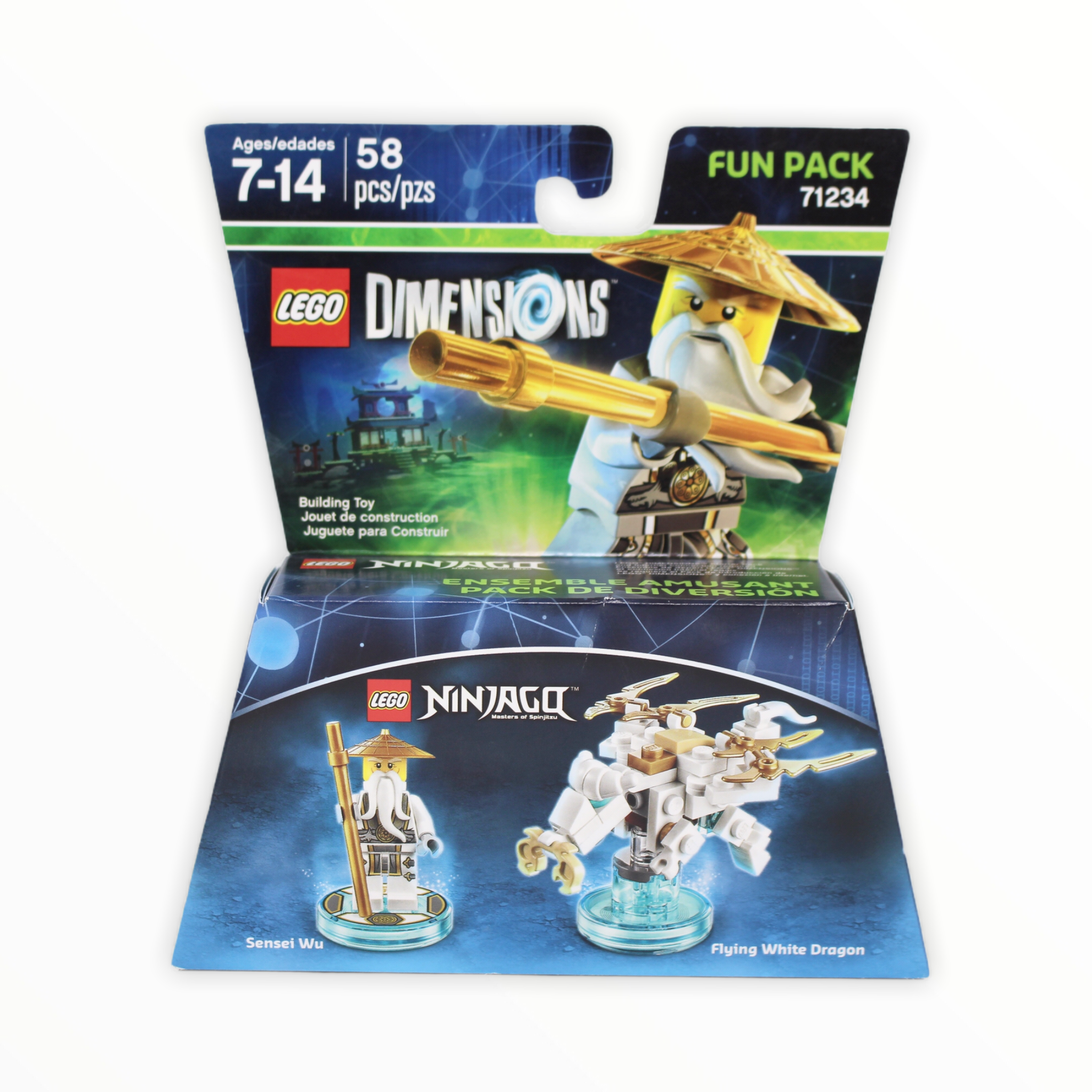 Retired Set 71234 Dimensions Fun Pack - Ninjago Sensei Wu and Flying White Dragon