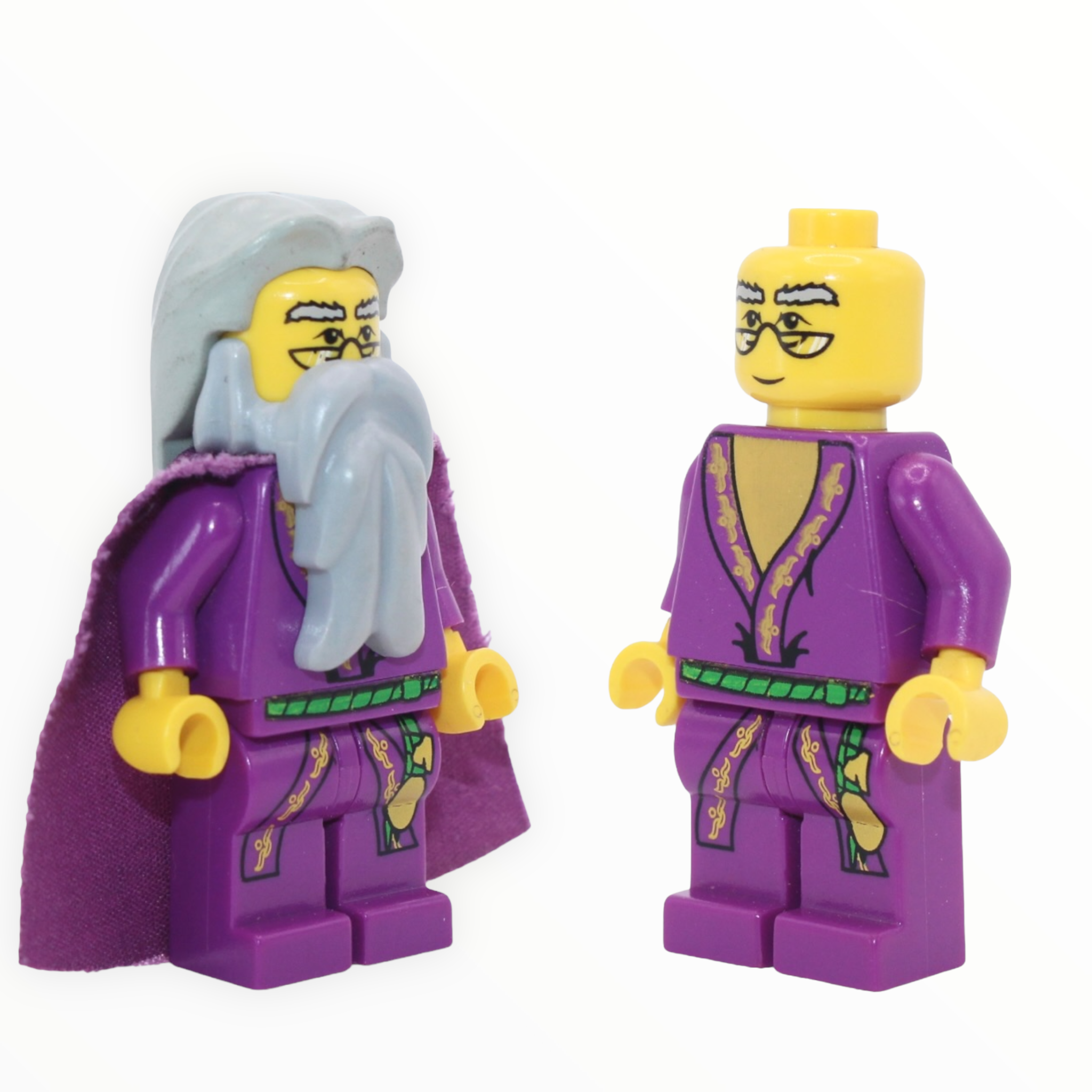 Professor Albus Dumbledore (purple robes and cape, yellow skin)