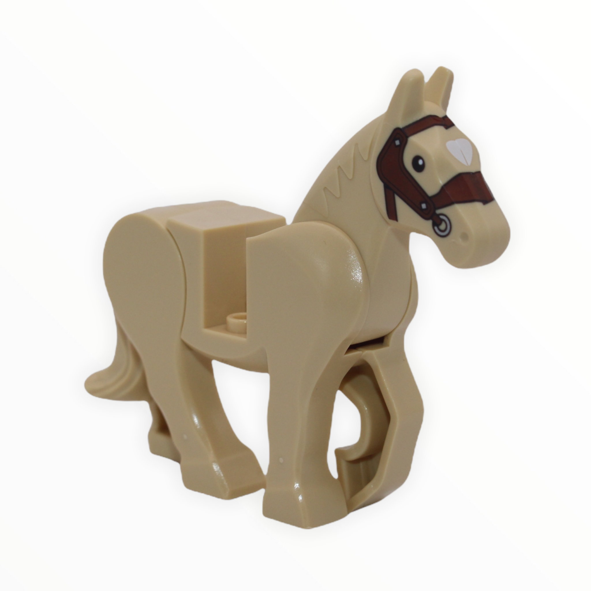 Tan Horse (white patch, brown bridle, movable hips)