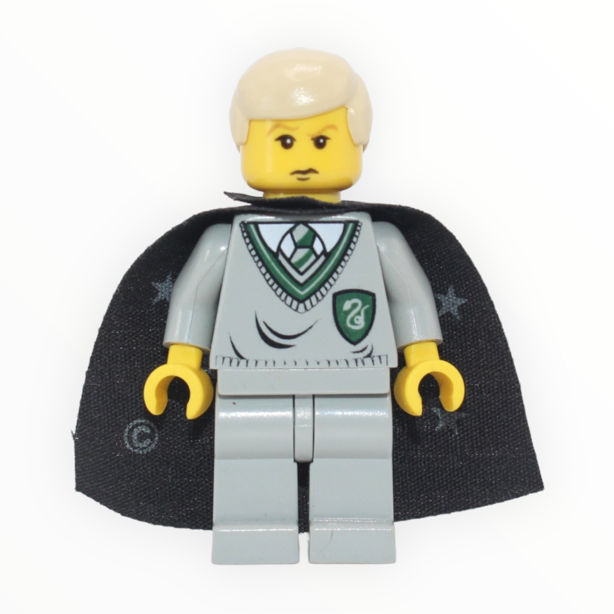 Draco Malfoy (Slytherin sweater, star cape, yellow skin)