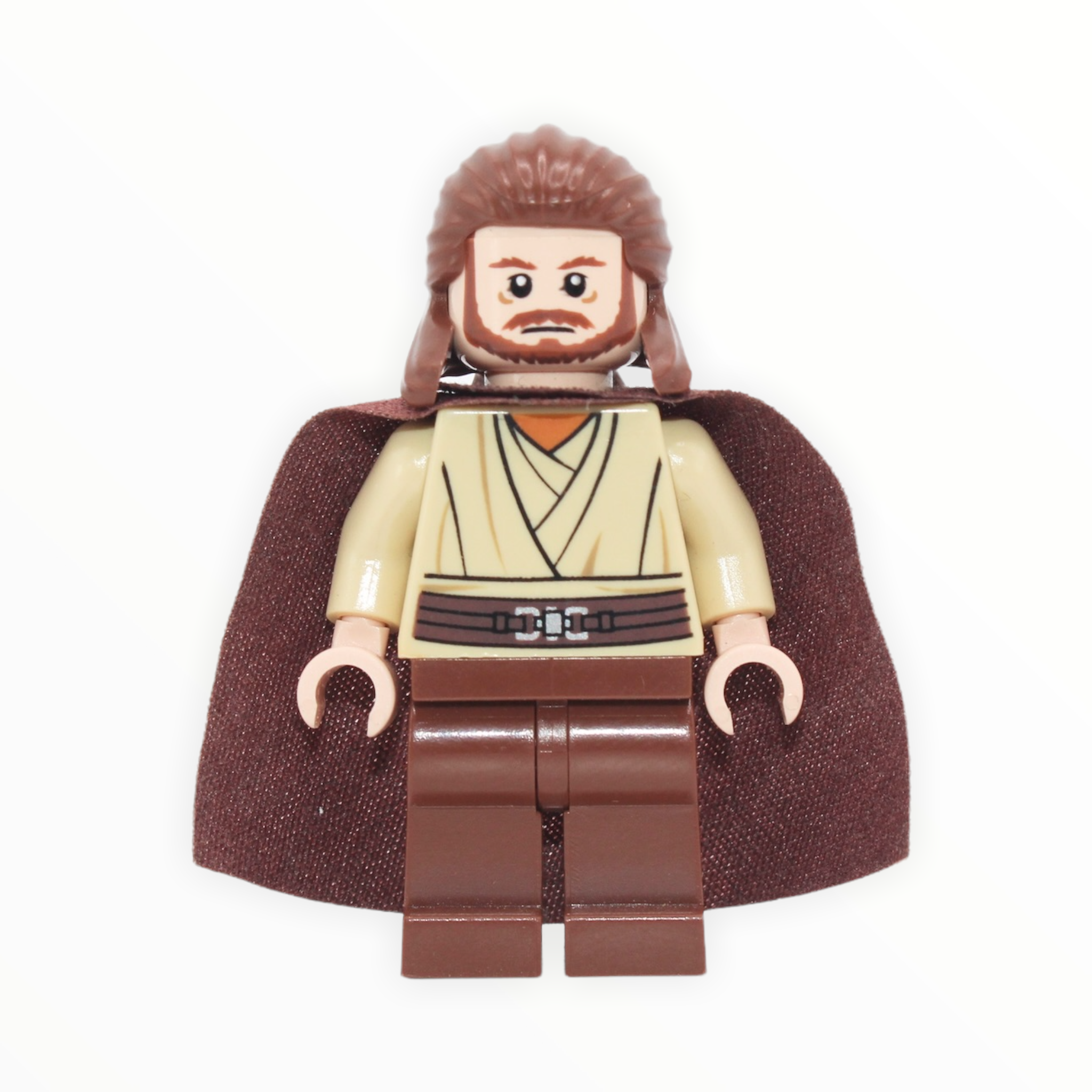 Qui-Gon Jinn (reddish brown legs and cape, single-sided head, 2011)