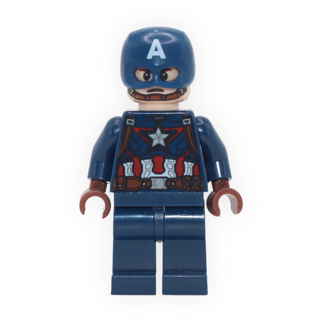 Captain America (dark blue suit, reddish brown hands, helmet, 2021)