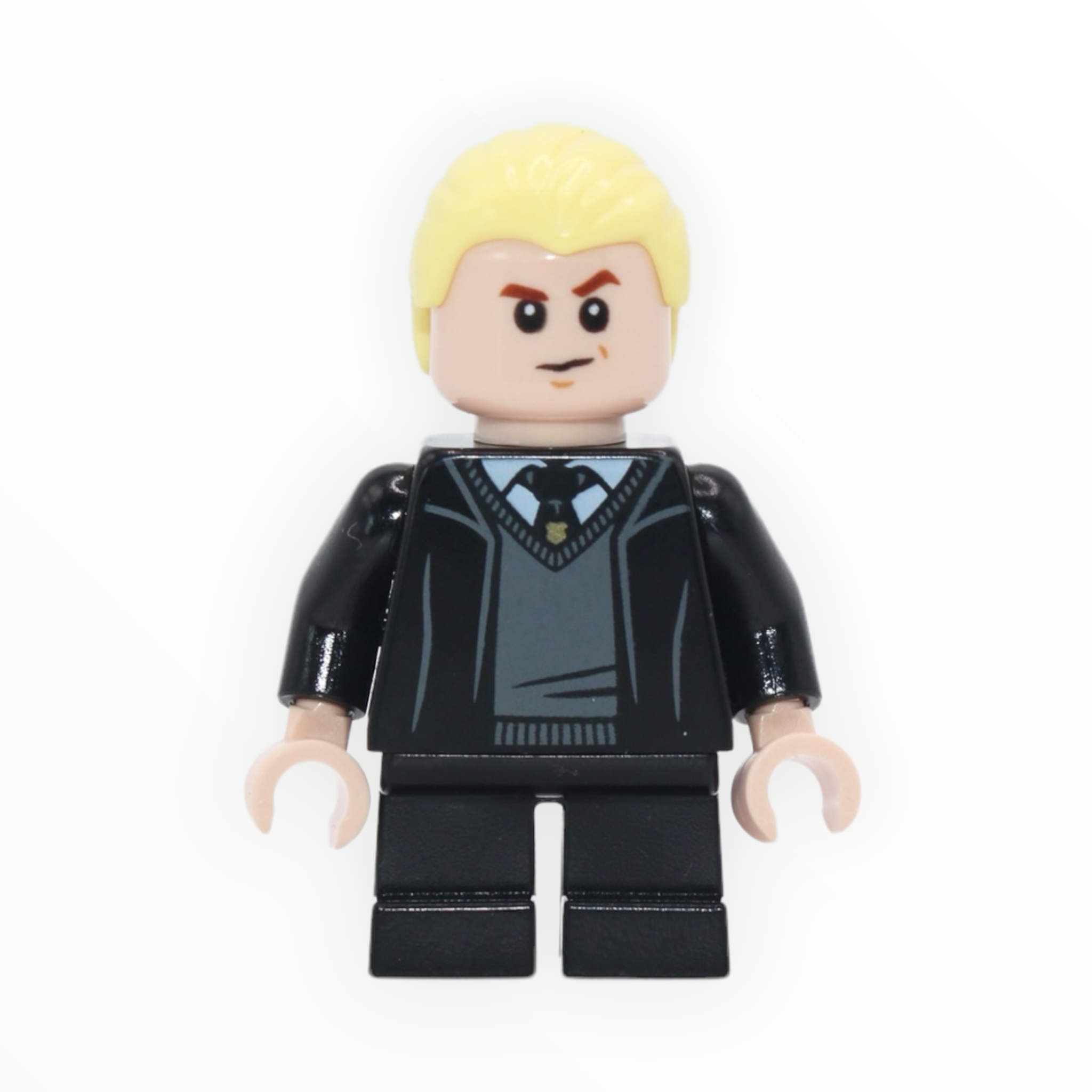 Draco Malfoy (Hogwarts robe, black tie with crest, short legs)