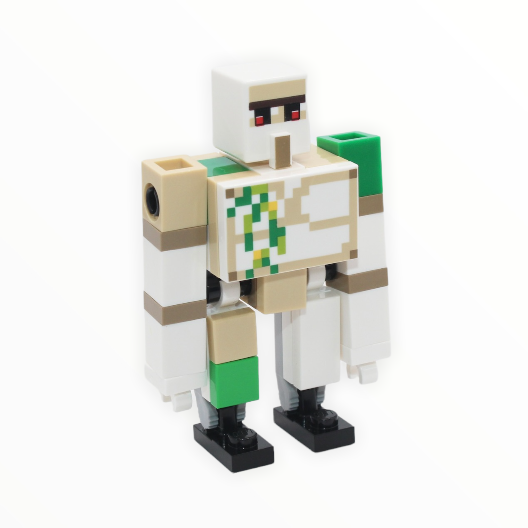 Minecraft Iron Golem (brick and pin arm attachments, black feet, 2021)