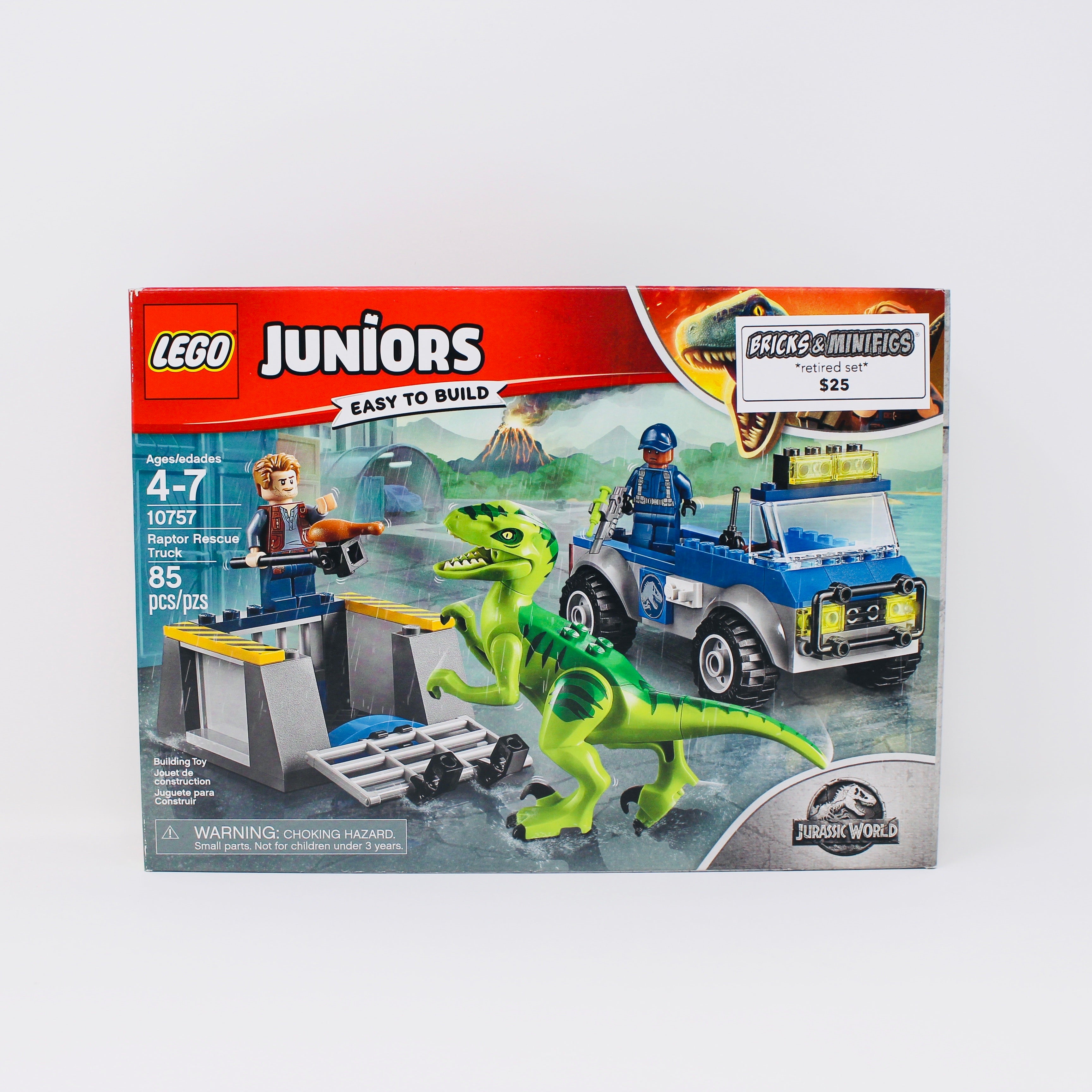 Retired Set 10757 Jurassic World Juniors Raptor Rescue Truck