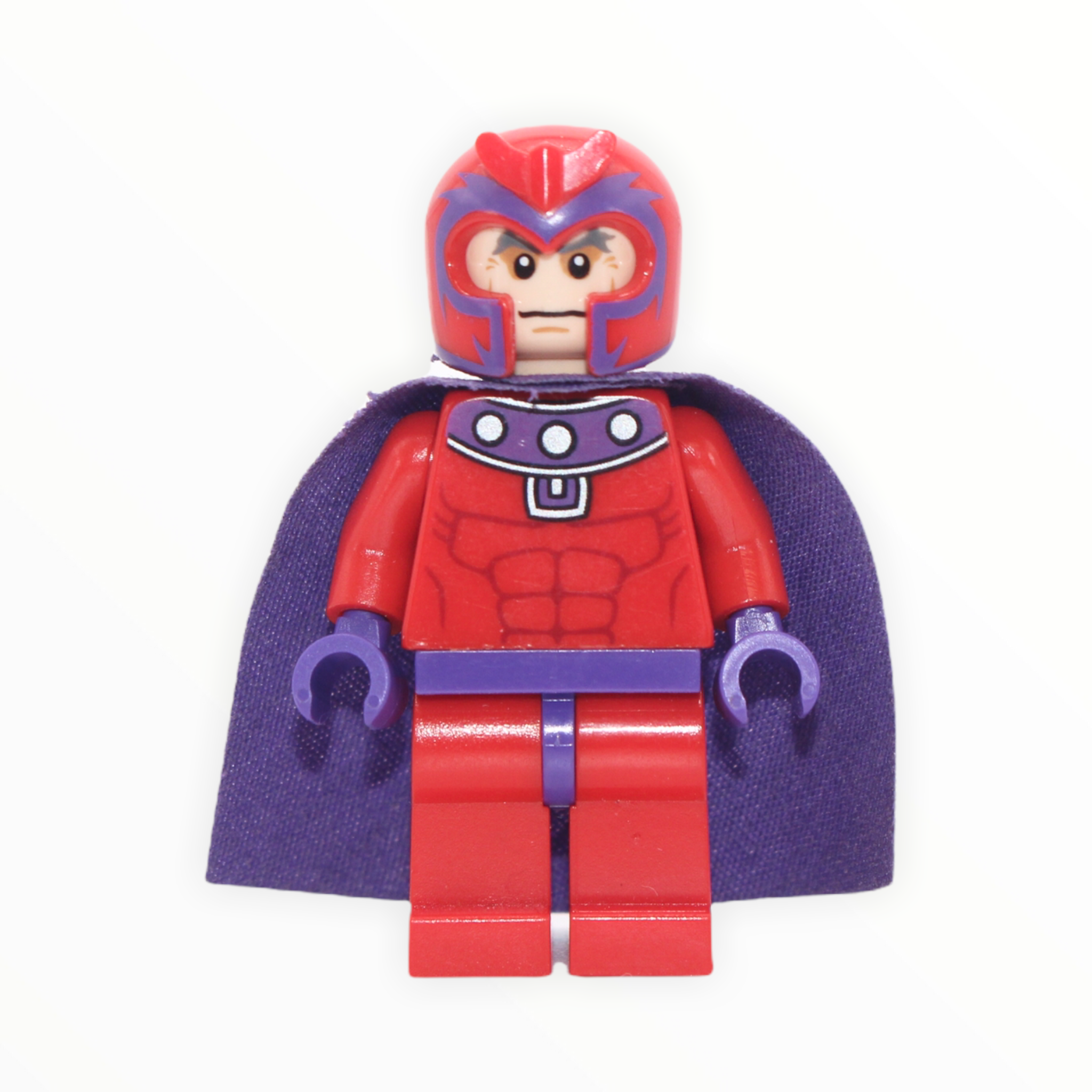 Magneto (red outfit, dark purple cape, helmet, 2012)