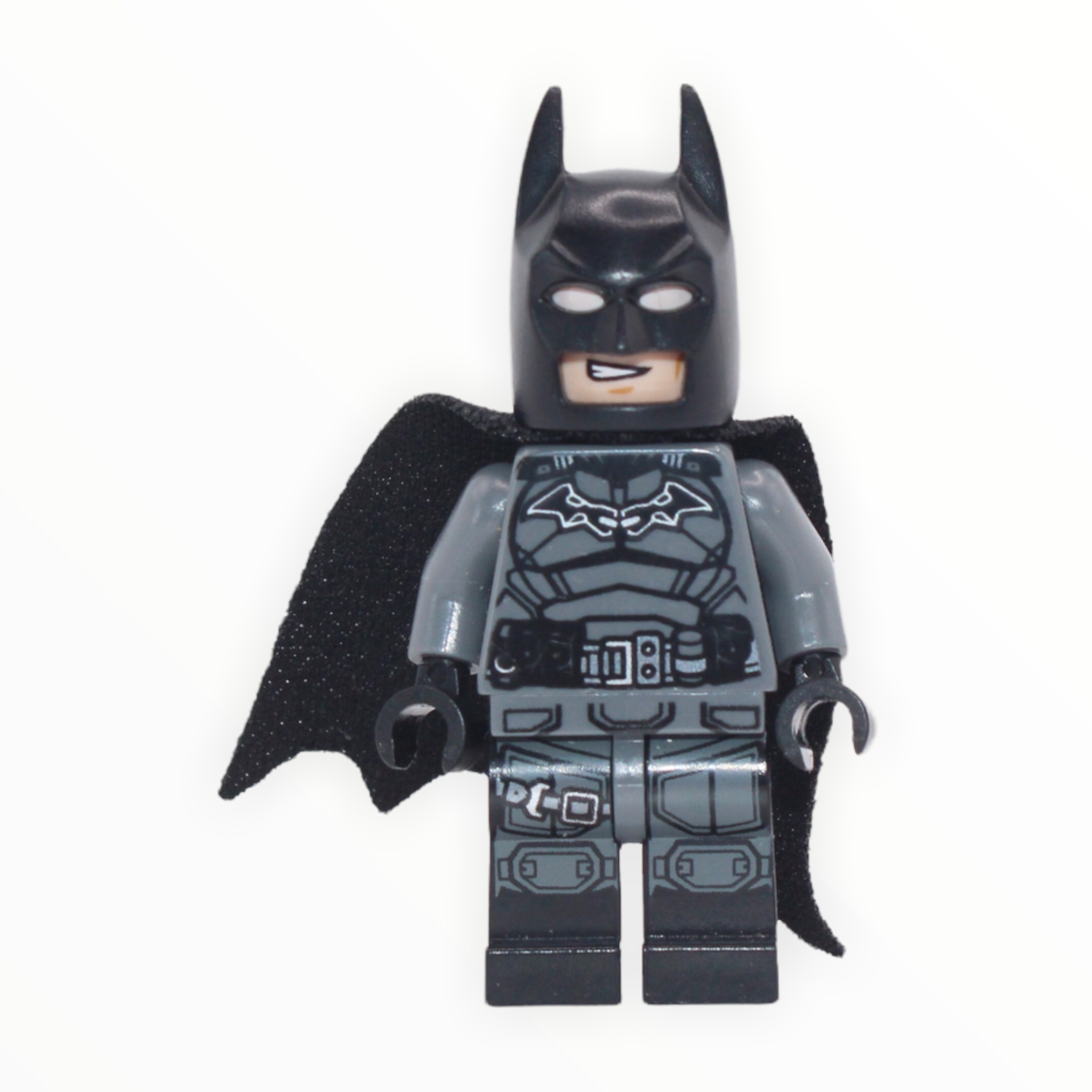 Batman (dark bluish gray suit, one-hole cape, black hands, black boots, 2021)