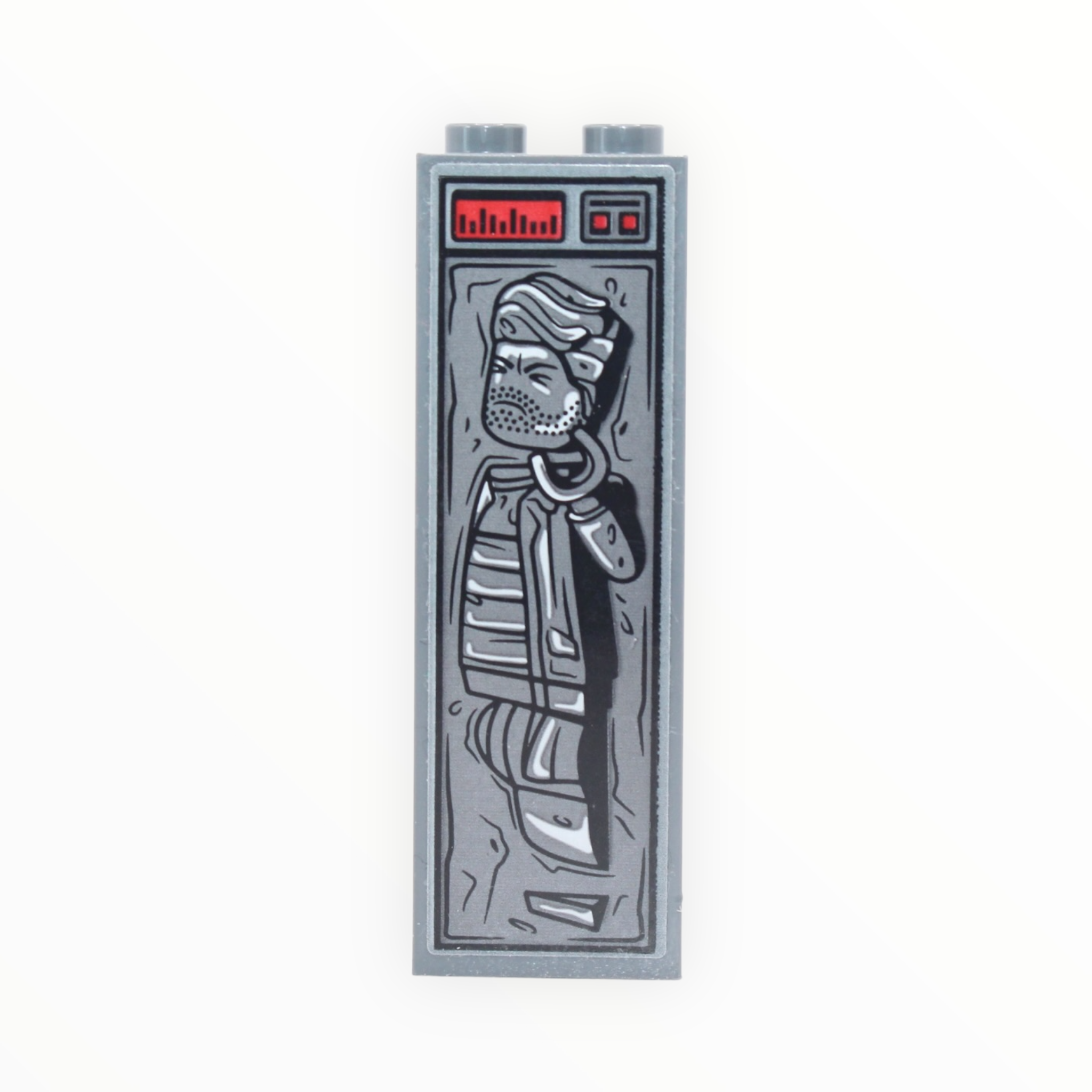 Human in Carbonite (1x2x5 brick with sticker, 2020)