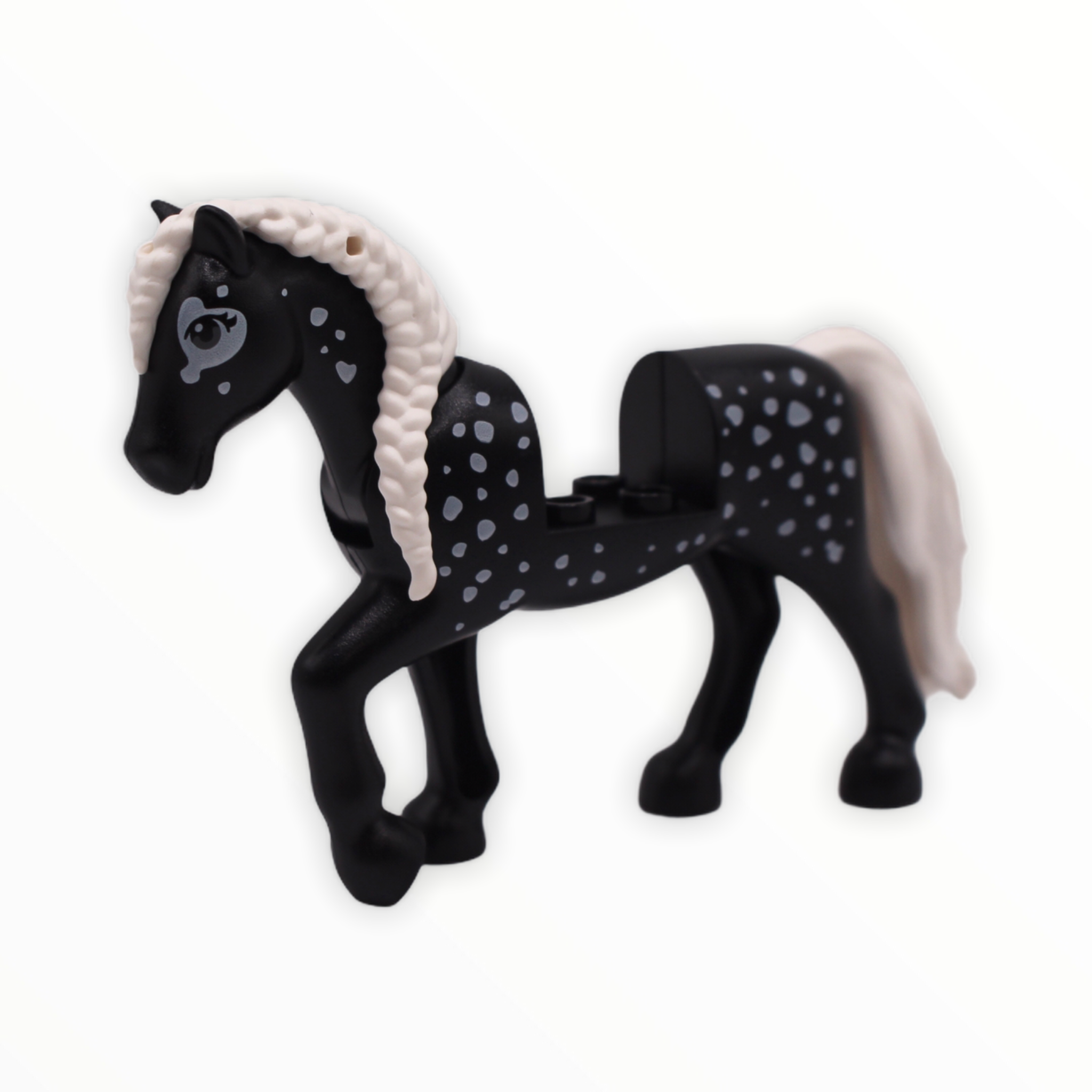 Black Horse with White Spots and White Braided Mane (Friends, 2021)