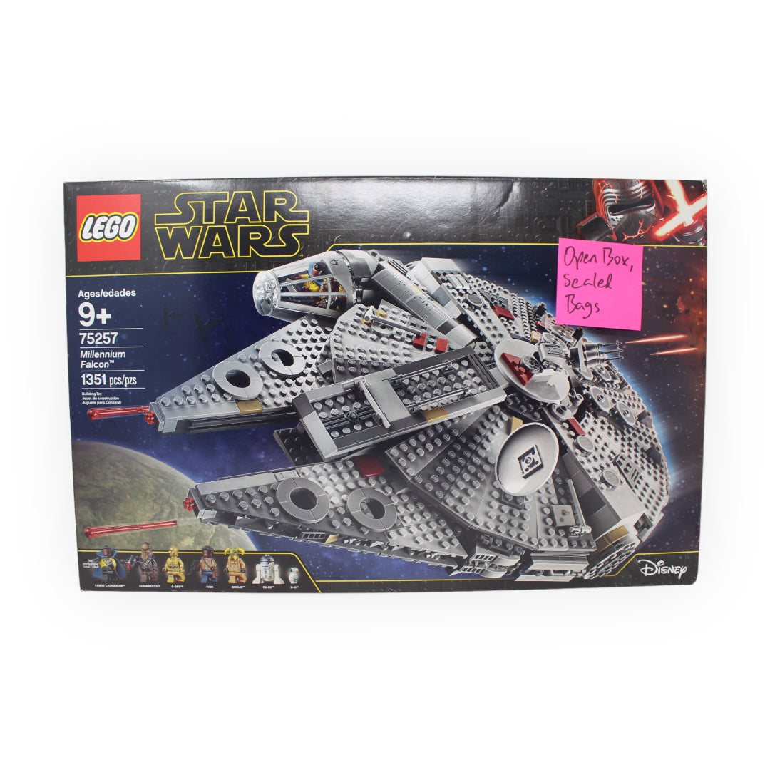 Certified Used Set 75257 Star Wars Millennium Falcon (2019, open box, sealed bags)