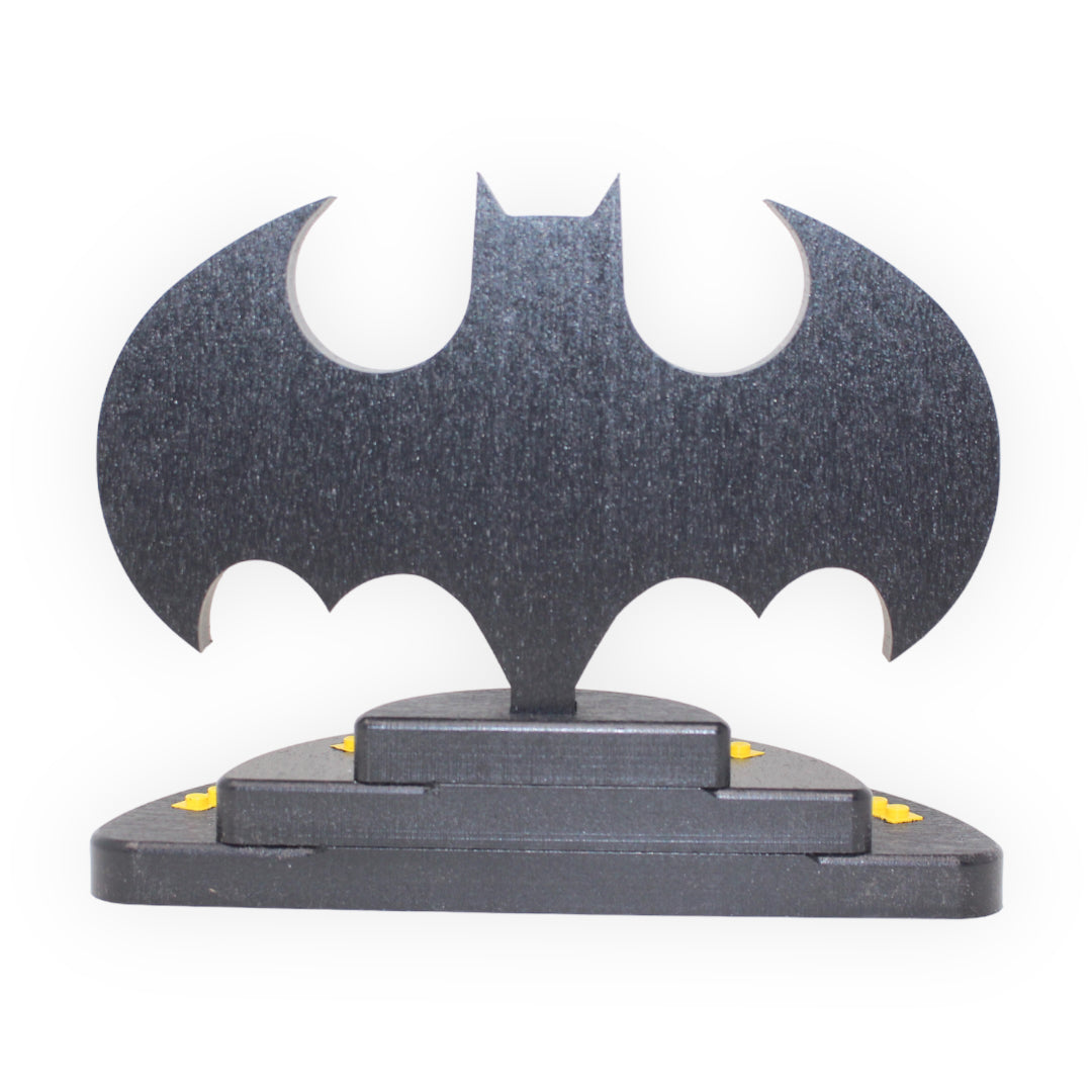 Batman-Themed Minifigure Display Stand (black and yellow)