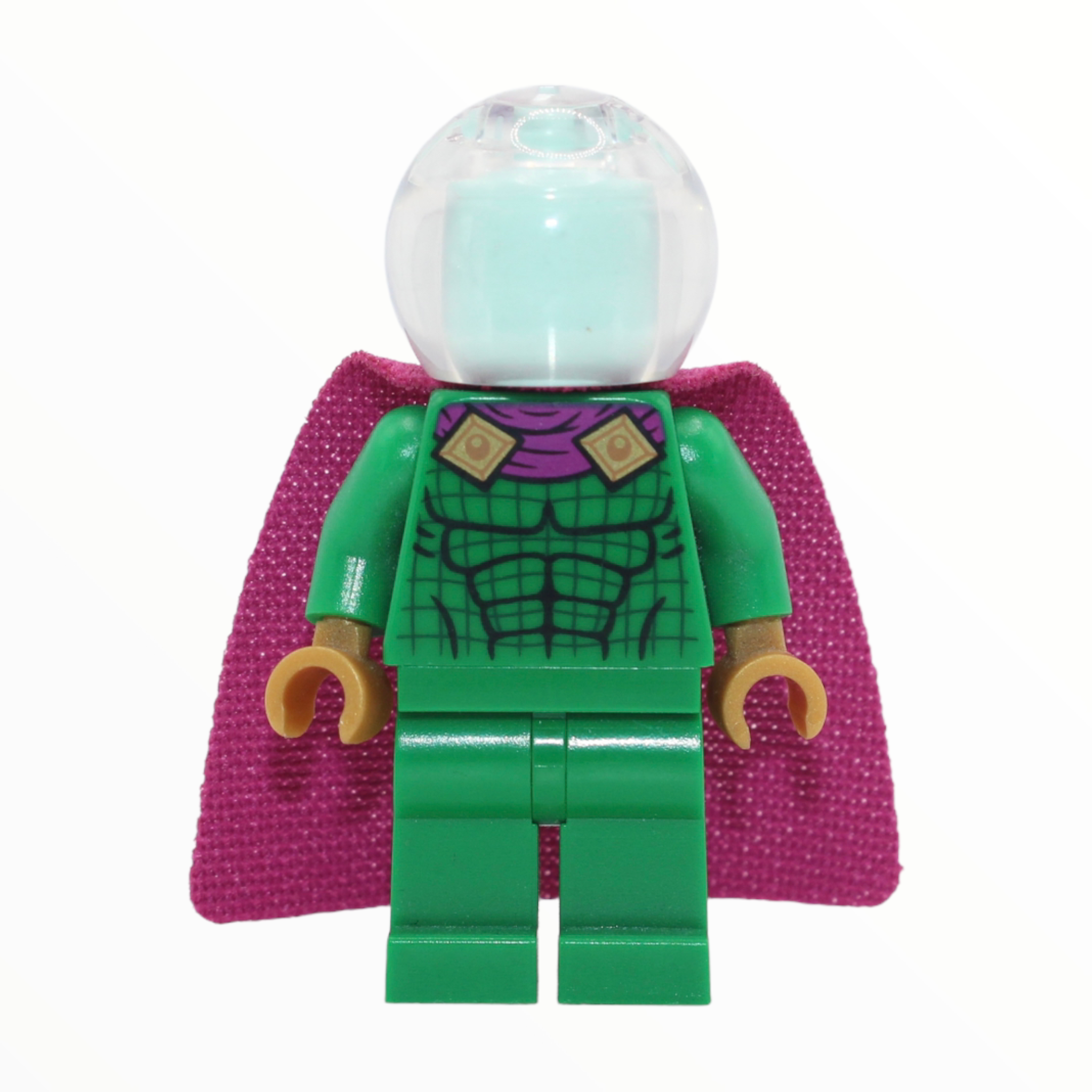 Mysterio (light aqua head, clear helmet, single hole cape)